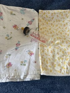 Vintage blankets and bott